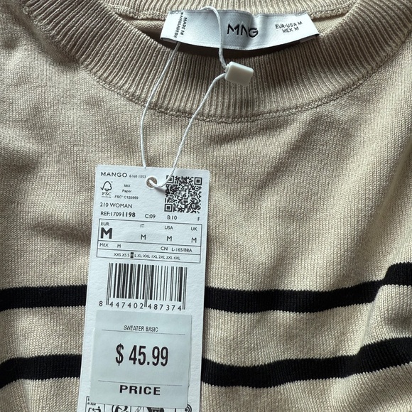 Mango SHORT-SLEEVED FINE-KNIT SWEATER *NWT* - Picture 3 of 3